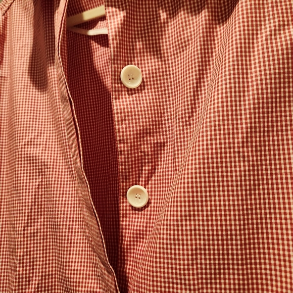 Vintage Marsh Landing 100% Cotton Spring Red Gingham Coat Size Large Retro - Picture 6 of 15